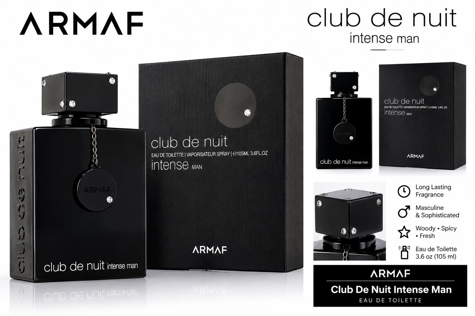 Armaf Club de Nuit Intense Eau de Toilette Spray Men 3.6 oz (105 Ml) Armaf Club de Nuit Intense Eau de Toilette Spray Men 3.6 oz (105 Ml)