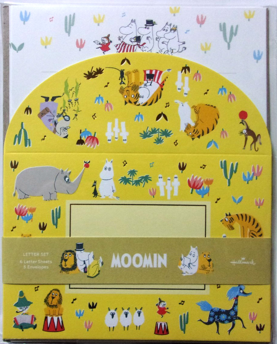Hallmark Moomin Characters Animal Flower Moad Letter Yellow Envelope Set Japan