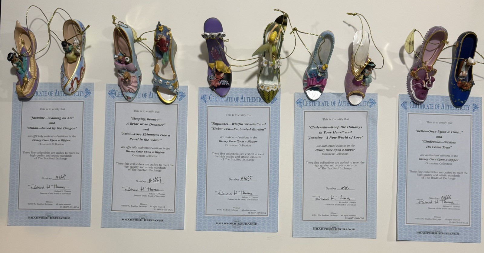 Bradford Exchange Disney Once Upon a Slipper Ornament Collection w/ COAs Bradford Exchange Disney Once Upon a Slipper Ornament Collection w/ COAs
