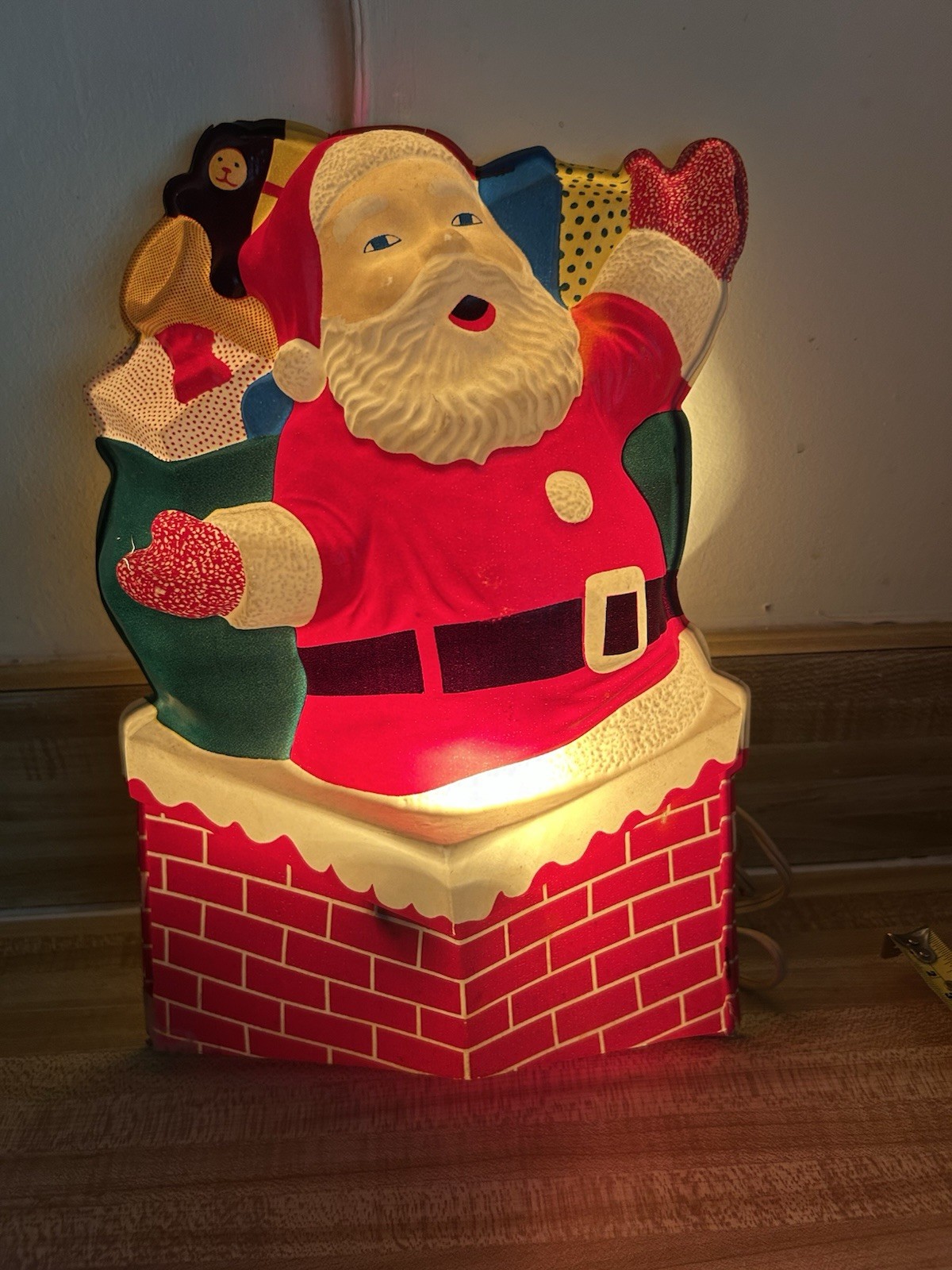 Vintage Christmas blowmold. LA Goodman. Flatback/ Small version 