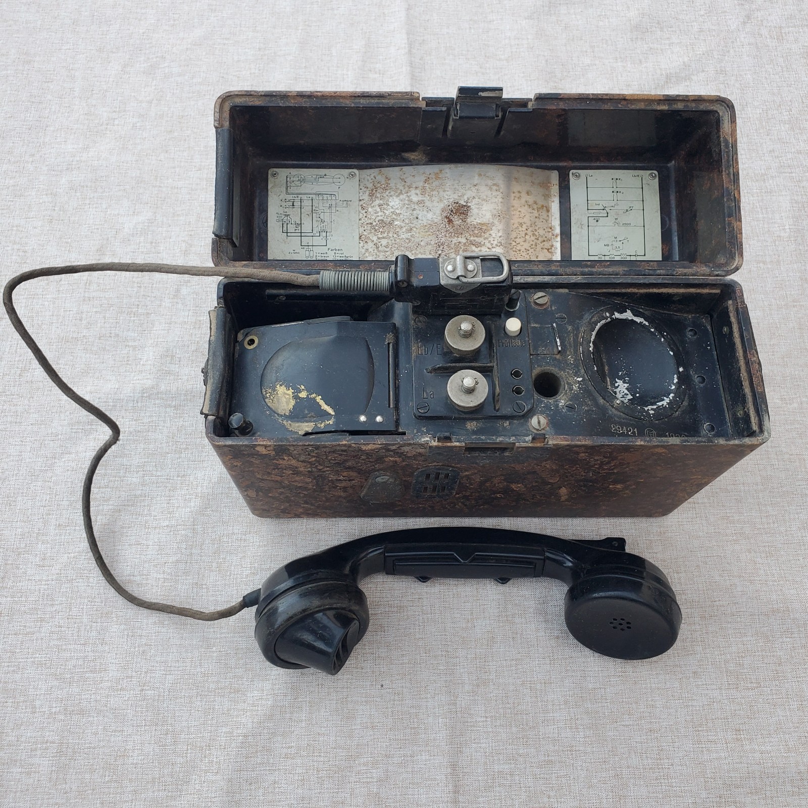 1939 WWII German FF33 Field Telephone Wehrmacht Army Early War Bakelite Phone
