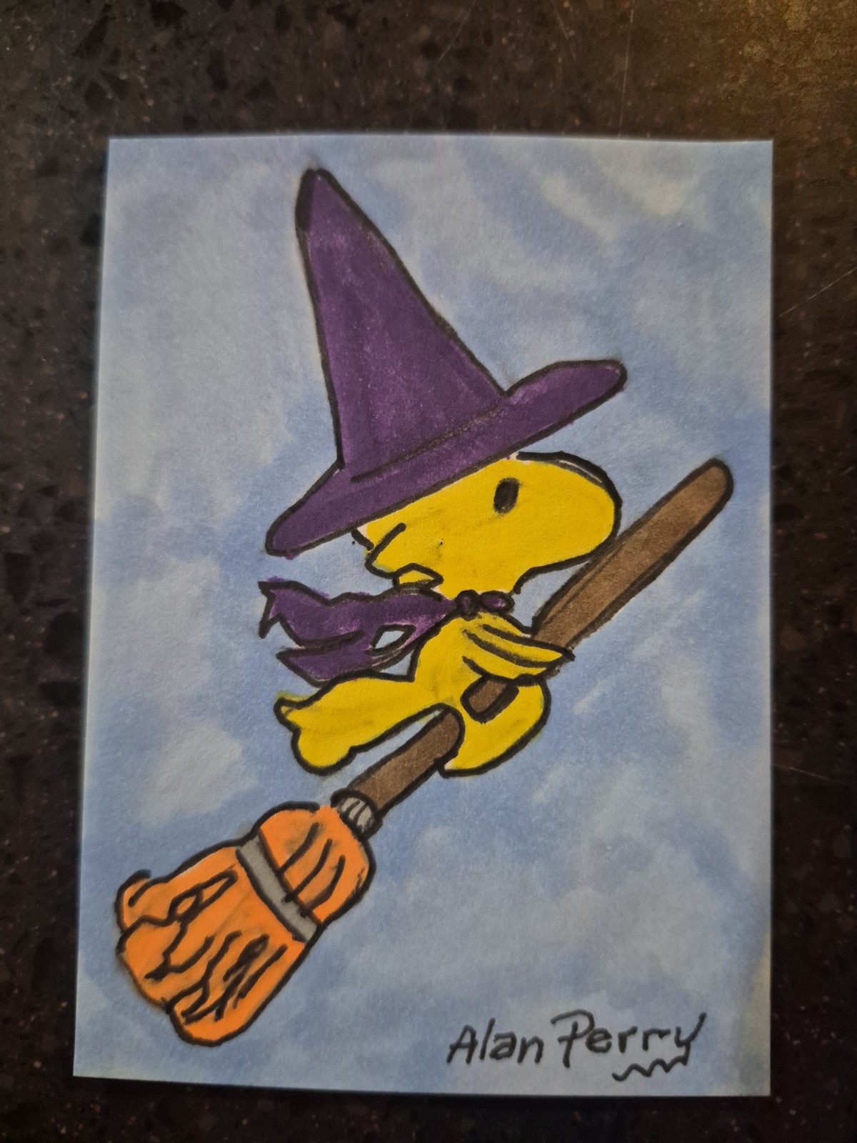 Halloween Woodstock (Peanuts) Artist's Sketch Card ACEO/ATC 2.5