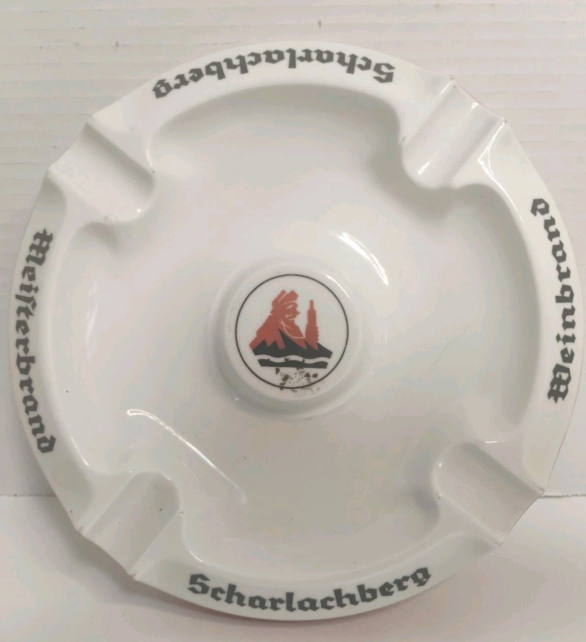 Königlich Tettau Porcelain Ashtray White/Red Weisserbrand Scharlachberg 1794