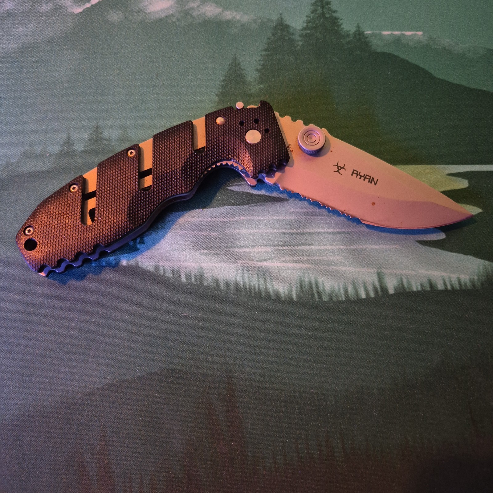 CRKT Ryan Model Seven 6813ZS Tactical Folding Knife Drop Point Combo Edge EDC