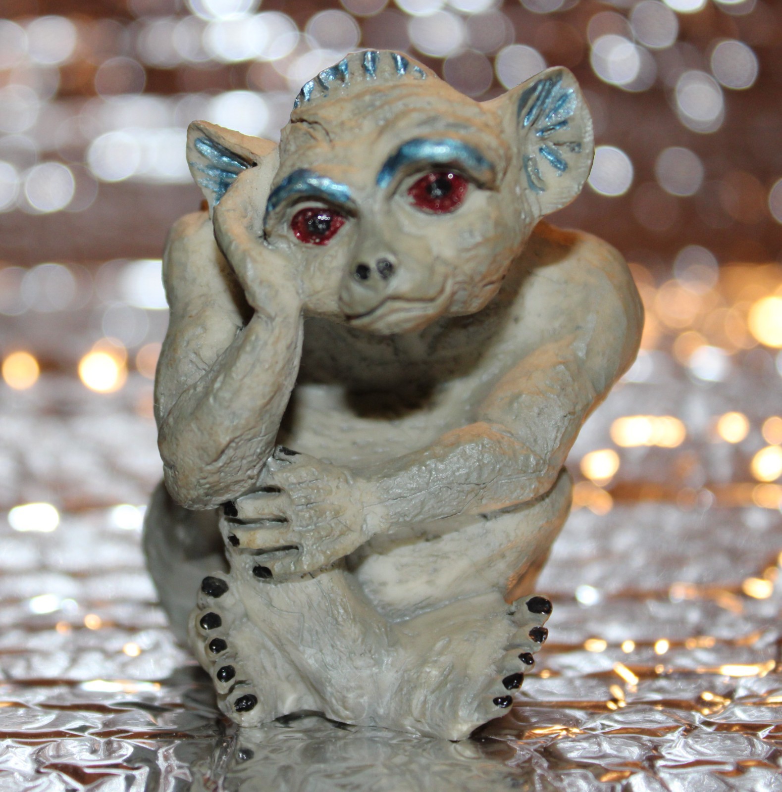 Vintage Gargoyle Resin Display Statue Figure Figurine Hand Painted 2 3/8\