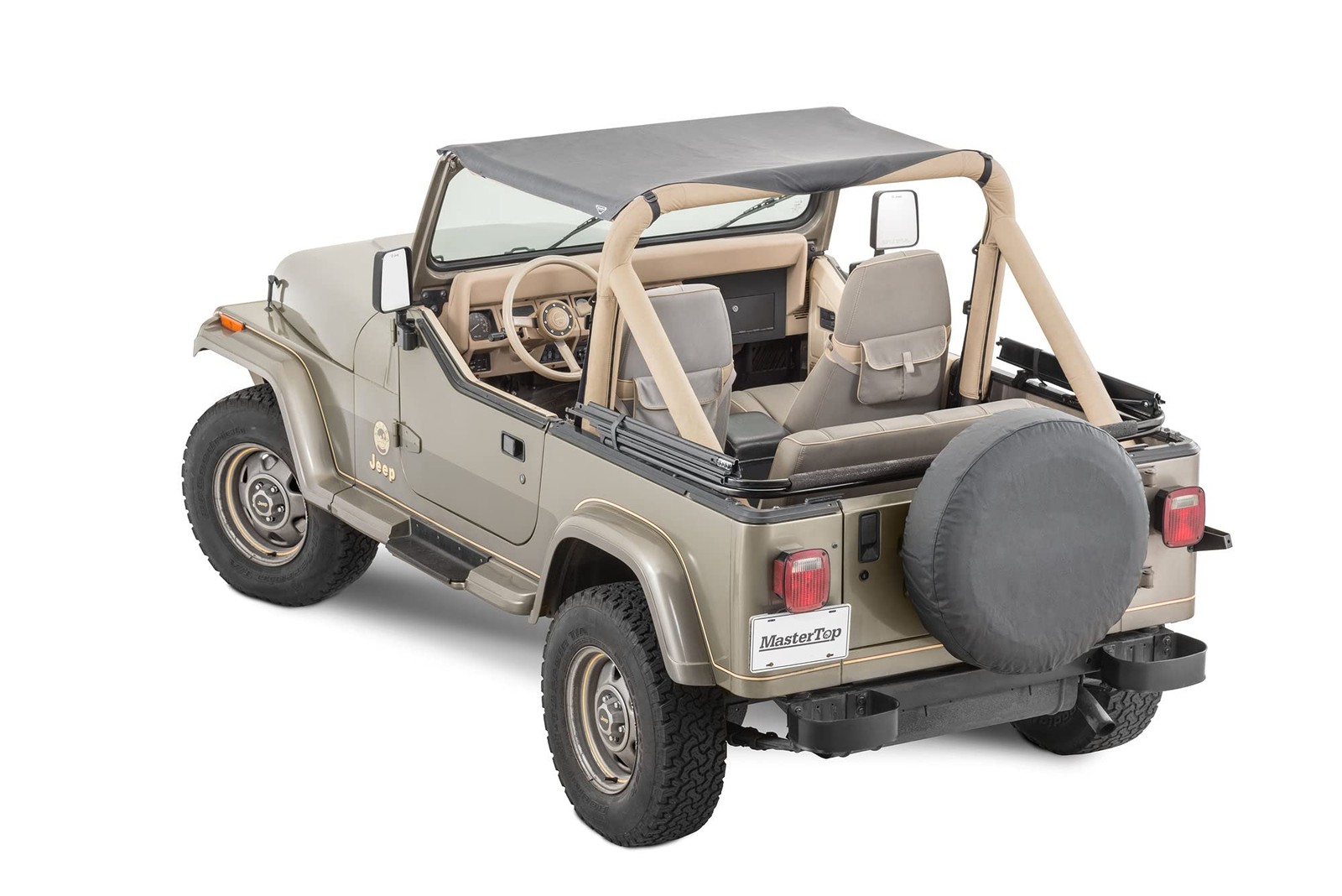 MasterTop Bimini Soft Top Black Diamond for Jeep Wrangler YJ 1987-1995