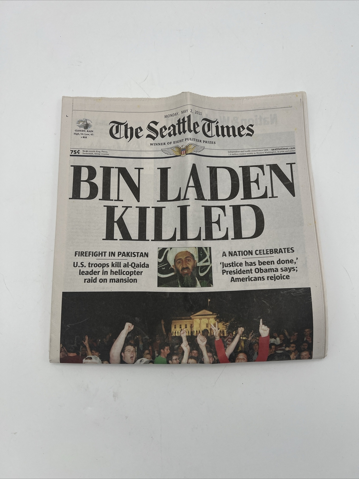 Bin Laden Killed The Seattle Times Full Newspaper Monday , May 2nd 2011