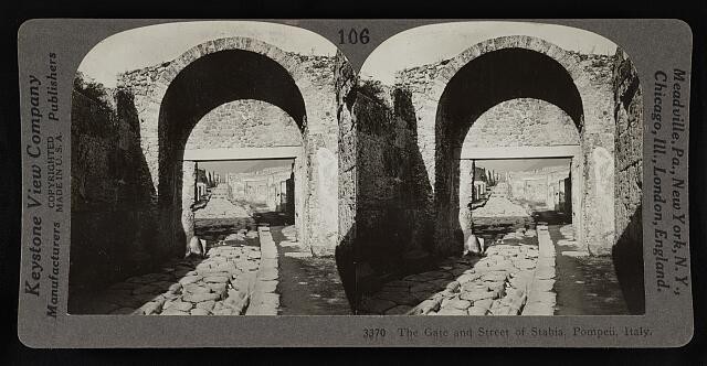Photo:Pompeii Italy Gate and Street of Stabia 1860s Stereoview Arch Ruins