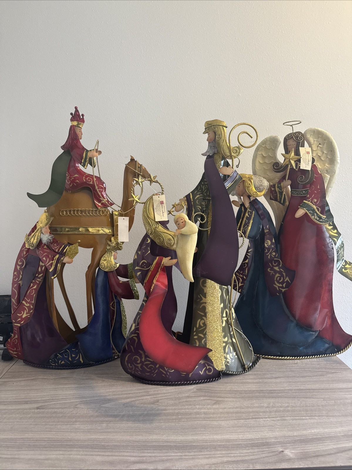 Rare Nativity Scene Complete Set Of 3 Vtg 2005 Home Interiors Metal In/Outdoors