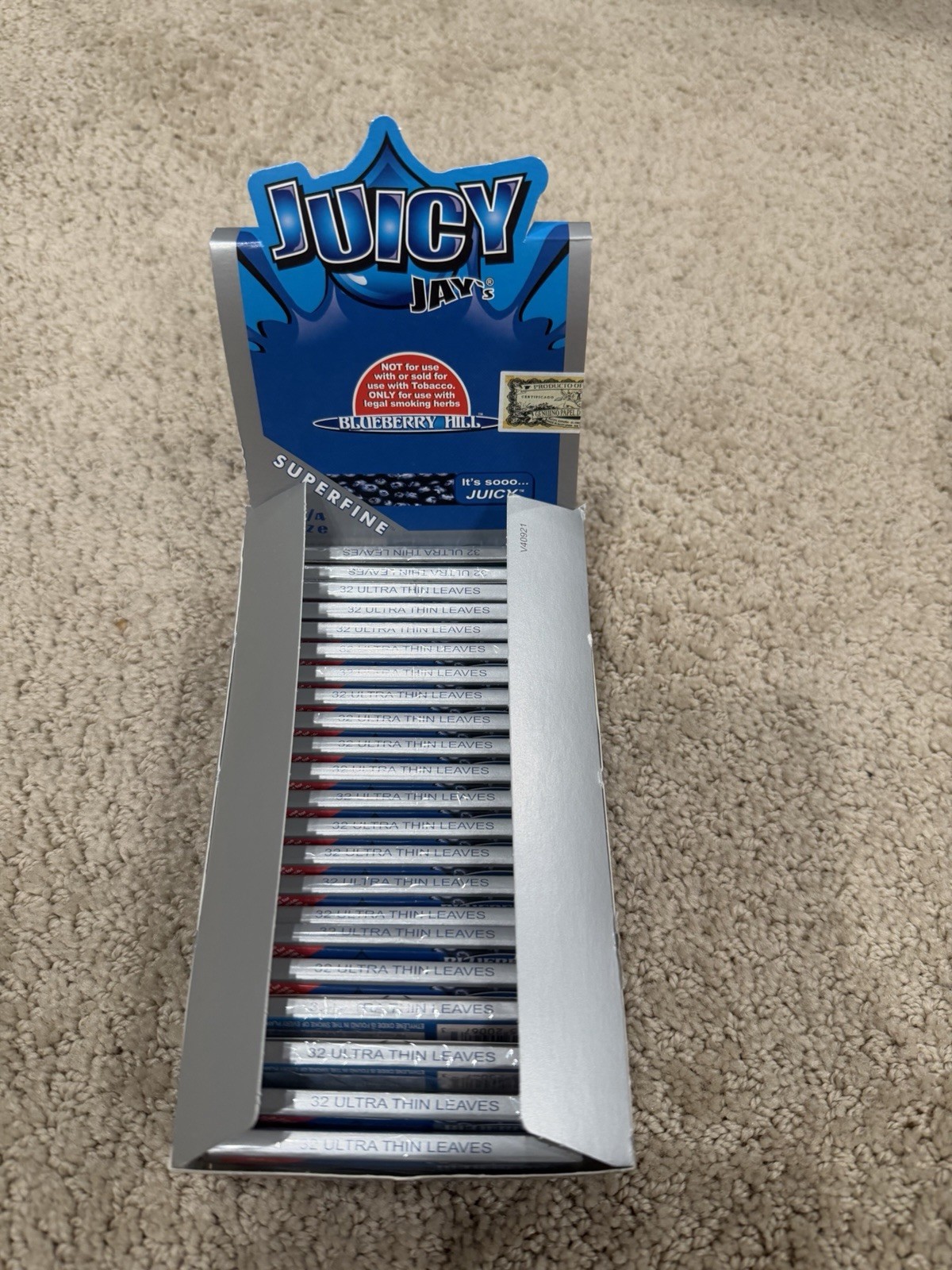 10x JUICY JAY'S 1 1/4 Rolling Papers Blueberry Hill Superfine Super Fine New