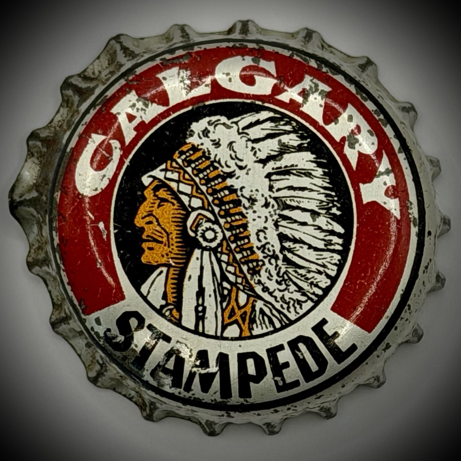 Vintage CALGARY STAMPEDE Indian Chief Cork Beer Bottle Cap ALBERTA, CANADA Crown