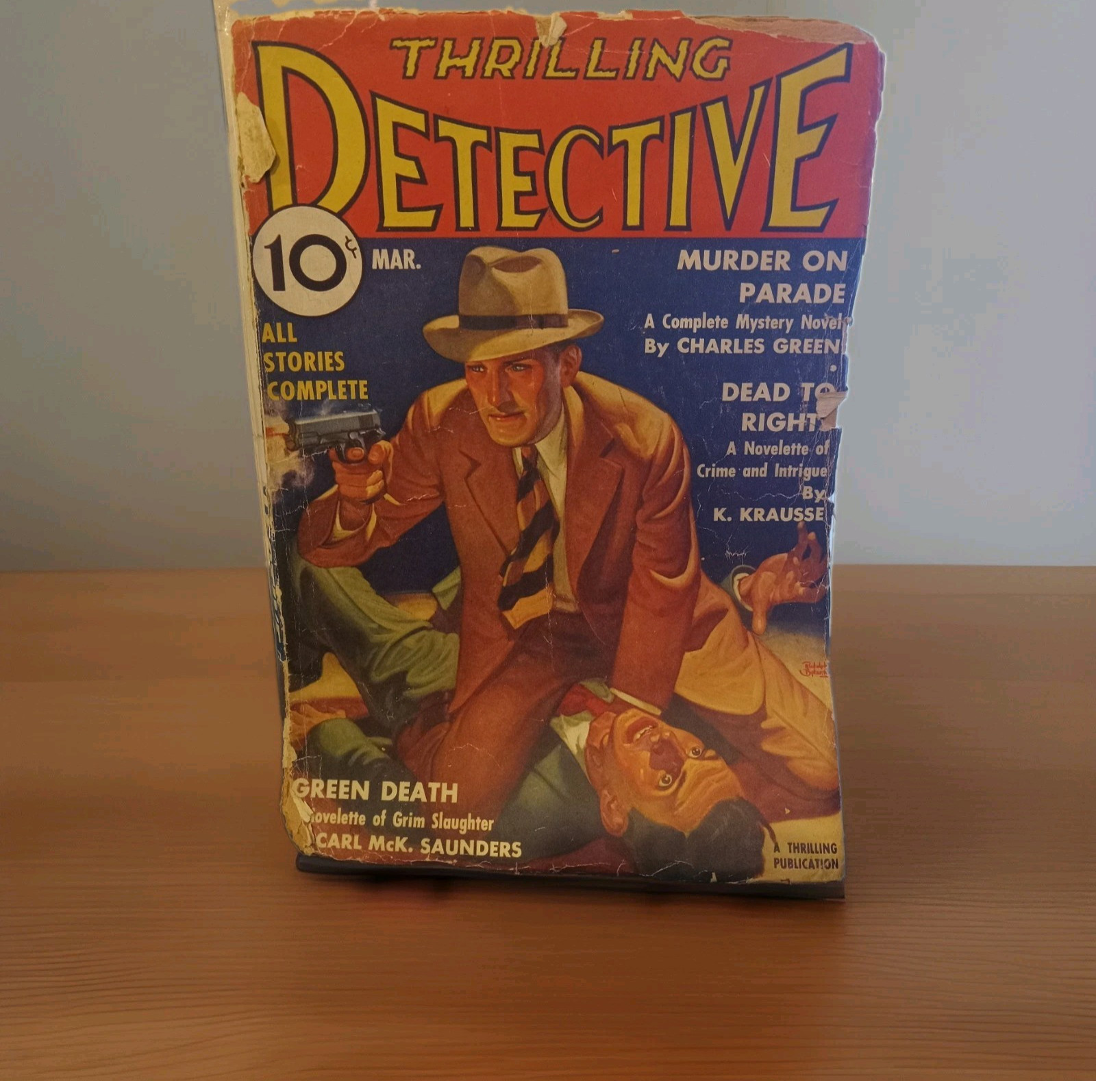 Thrilling Detective March 1937 Tom Curry Belarski Cove Pulp Book Mystery Crime