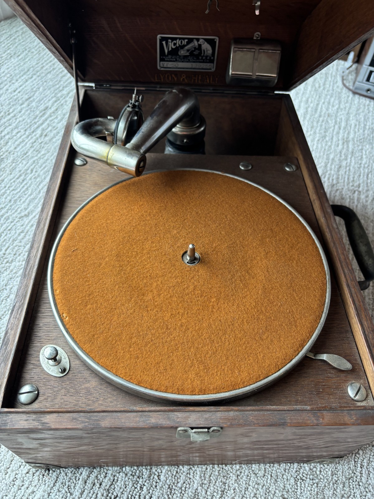 Antique Vtg 1920s Victor Talking Machine VV-50 Phonograph Record Player 