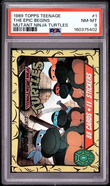 1989 Topps Teenage Mutant Ninja Turtle #1 The Epic Begins : PSA 8