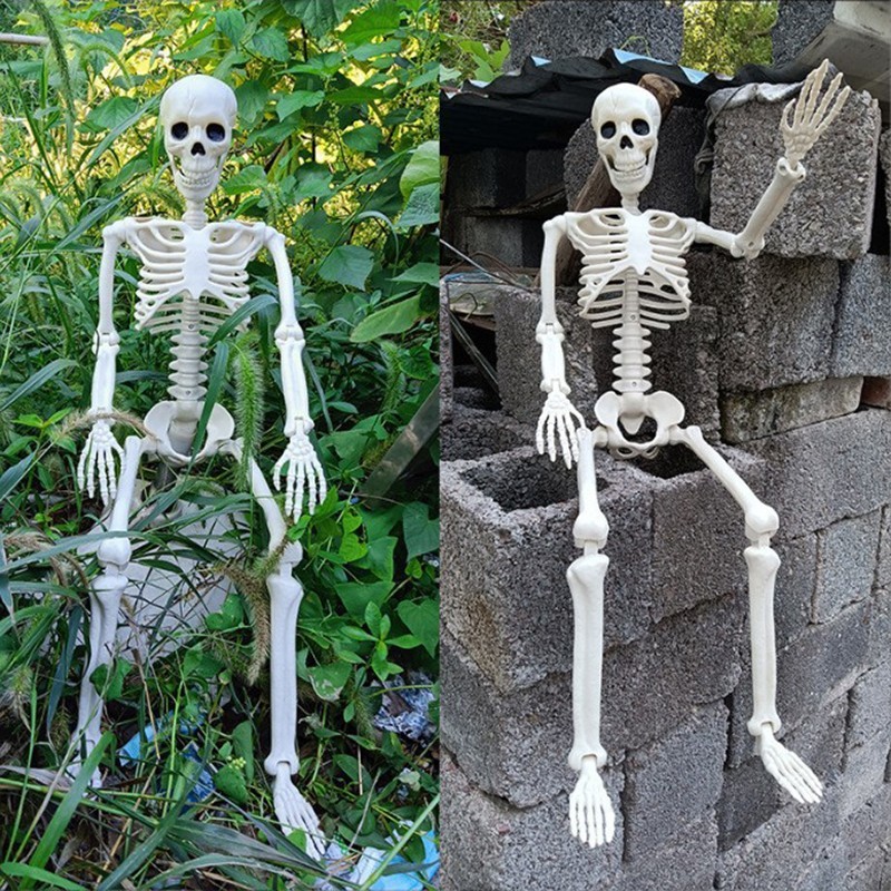 Halloween Human Skeleton Oversized Poseable Size Life Decoration Party Prop 40cm
