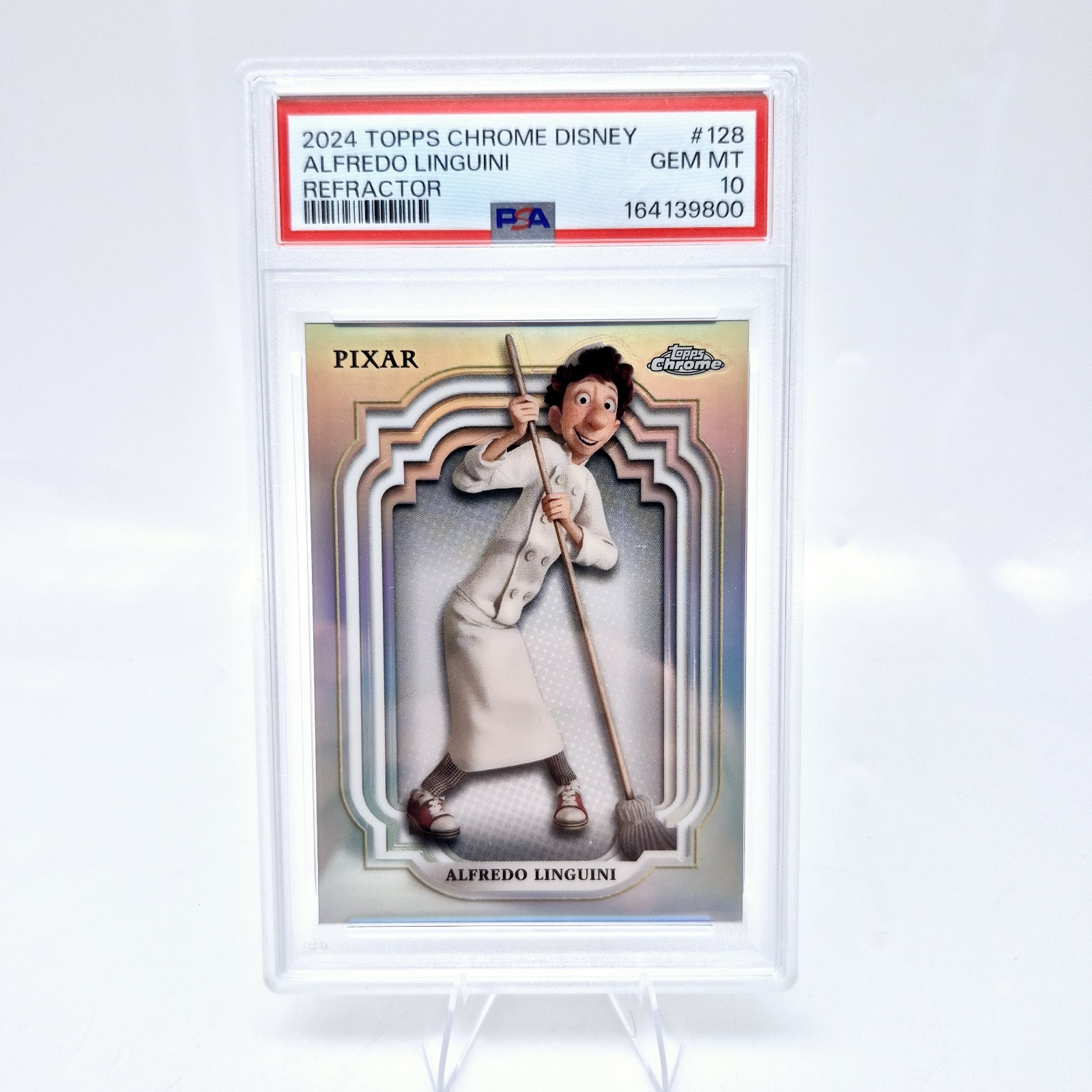 2024 Topps Chrome Disney Alfredo Lunguini #128 PSA 10 Ratatouille Refractor 2024 Topps Chrome Disney Alfredo Lunguini #128 PSA 10 Ratatouille Refractor