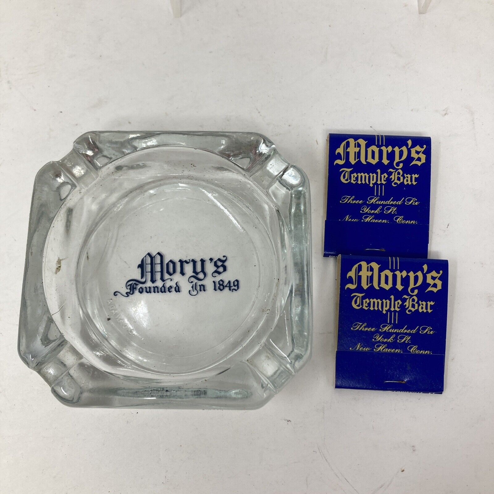 Rare YALE Club University CT MORY'S Temple Bar Ashtray With Matches