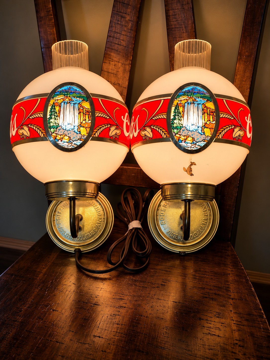 Vintage Rare NOS Pair of 1979 Coors Sconce Lights WORKS