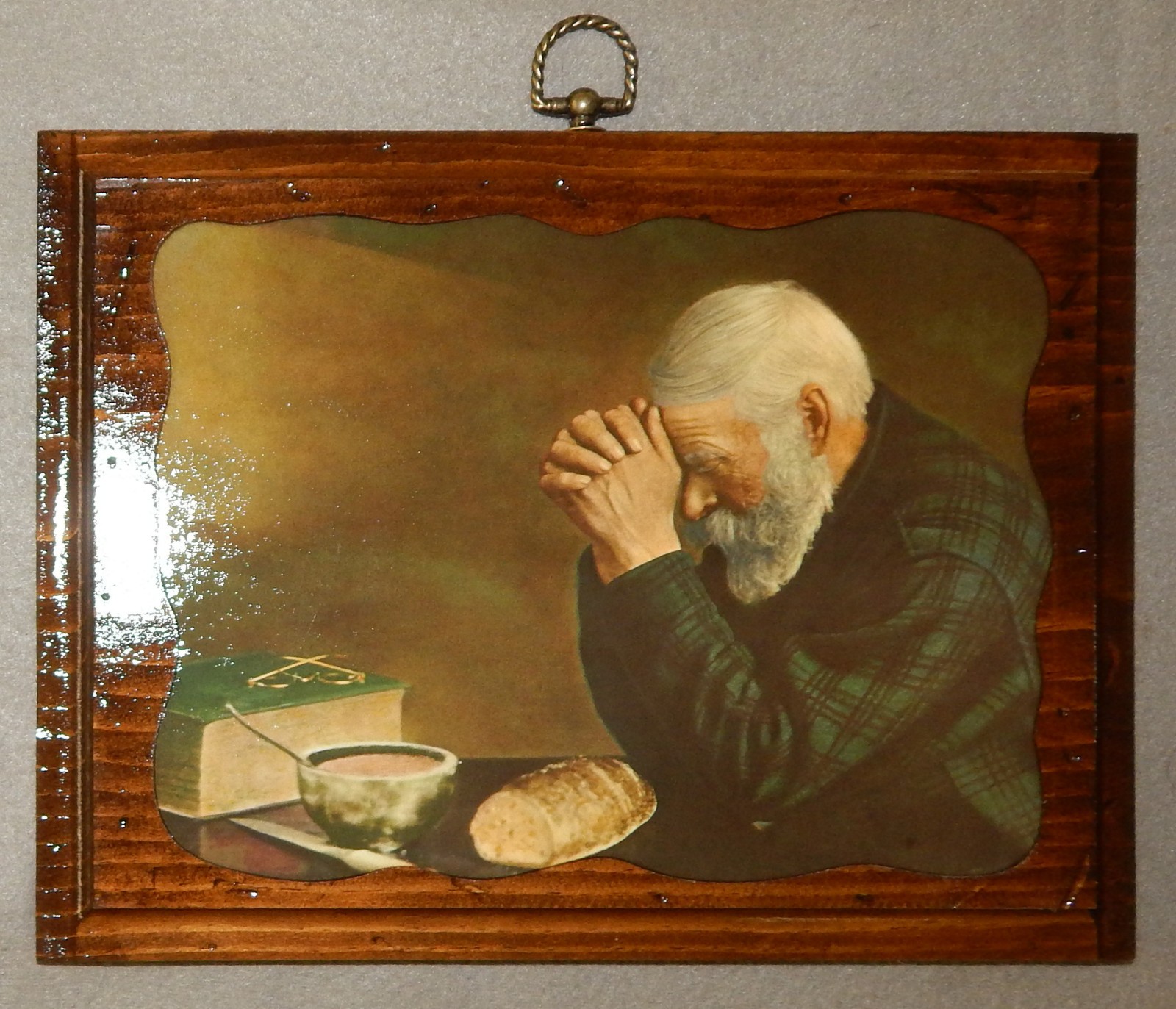 Vintage Grace Picture on Wood Plaque {about 11  3/4