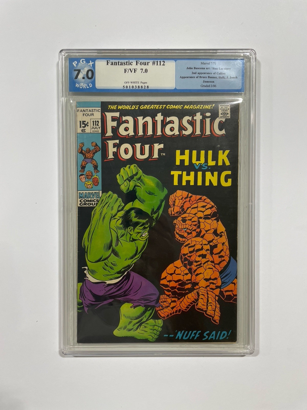Fantastic Four 112 PGX 7.0 Off White Pages Marvel 1971