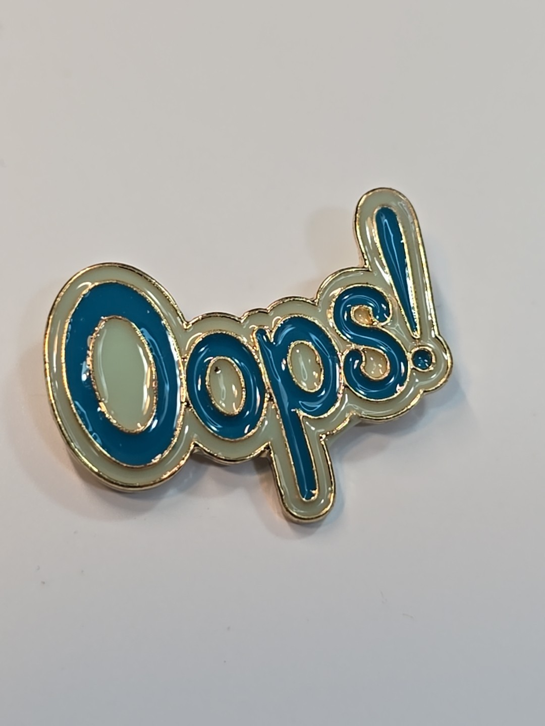 Oops Lapel Pin Blue Colors 