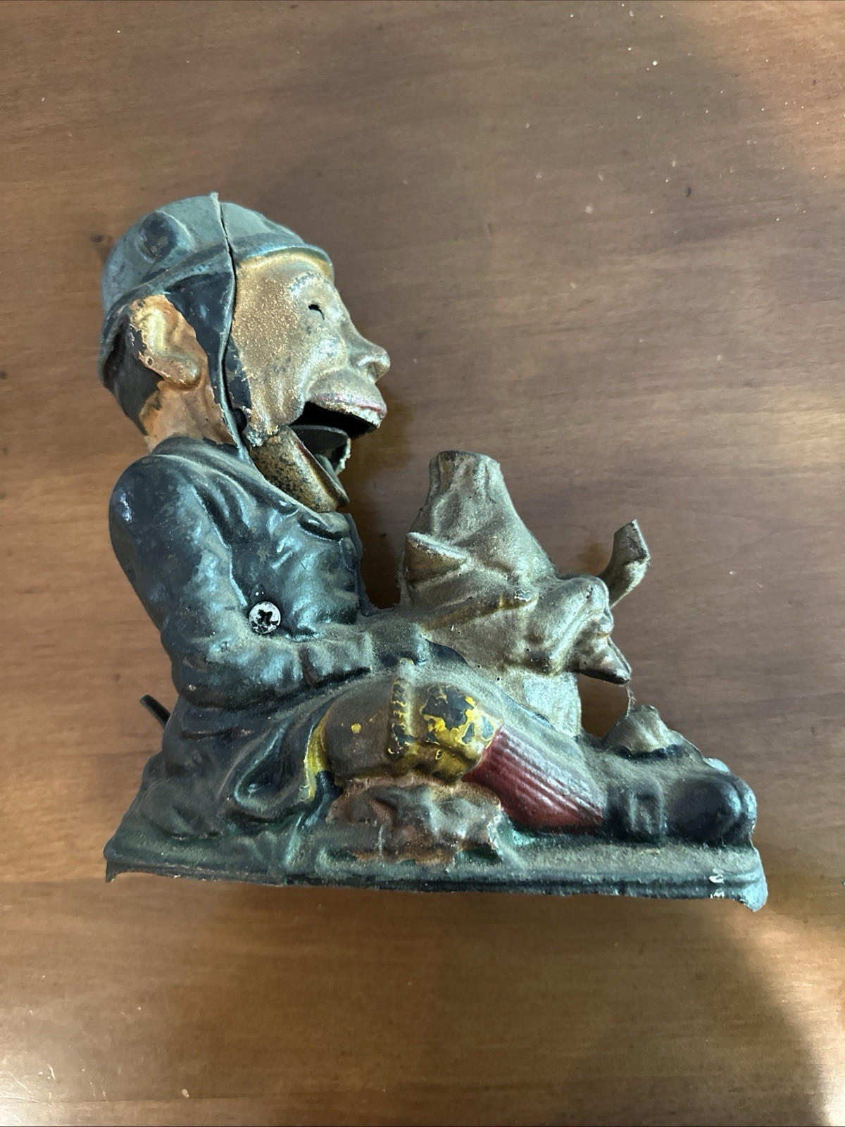Vintage Patty and the Pig Cast Iron Mechanical Bank  Book Of Knowledge No Trap