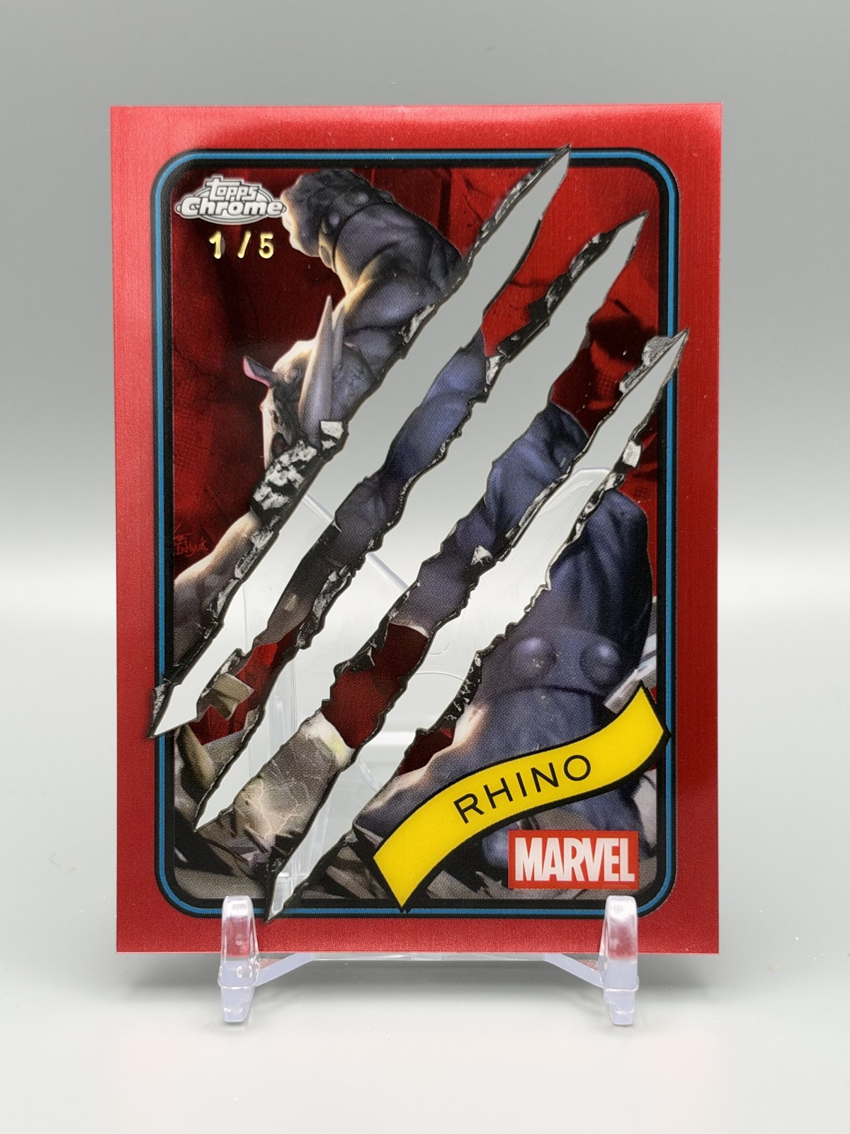 2025 Topps Chrome Marvel Comics Rhino Red Clawed /5 #39