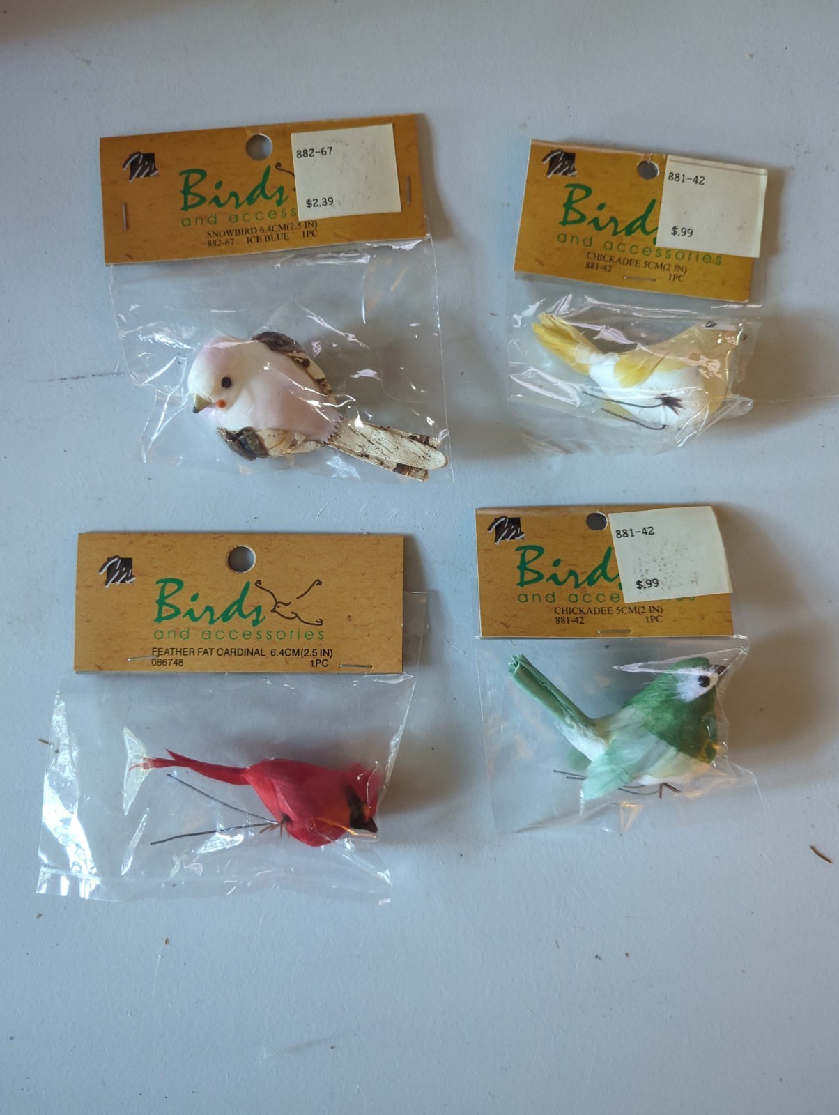 Set Of 4 VTG Mangelsen\'s Birds For Crafting Wire Wreaths Decorating