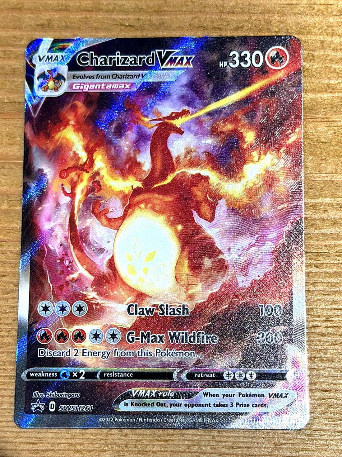 Pokémon TCG Charizard VMAX SWSH261 Black Star Promo Full Art Holo NM