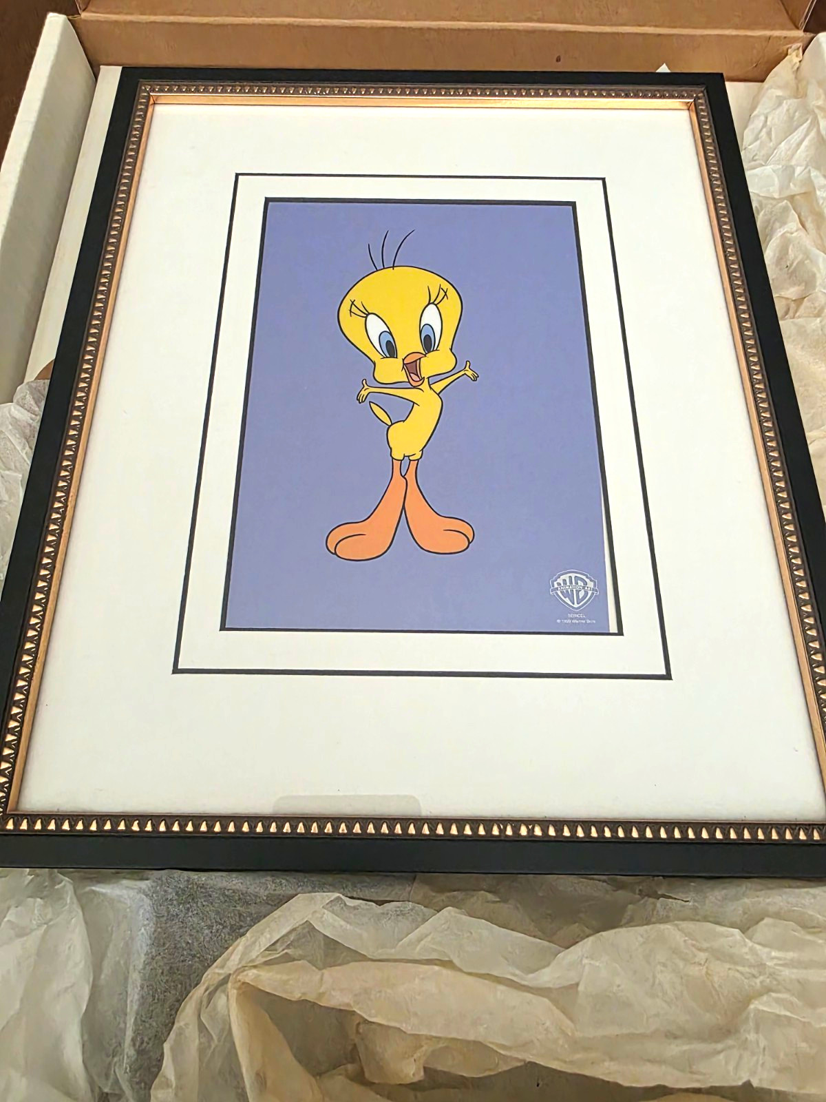 1999 Warner Bros Tweety Sericel Limited Edition #1255/2500 Framed COA