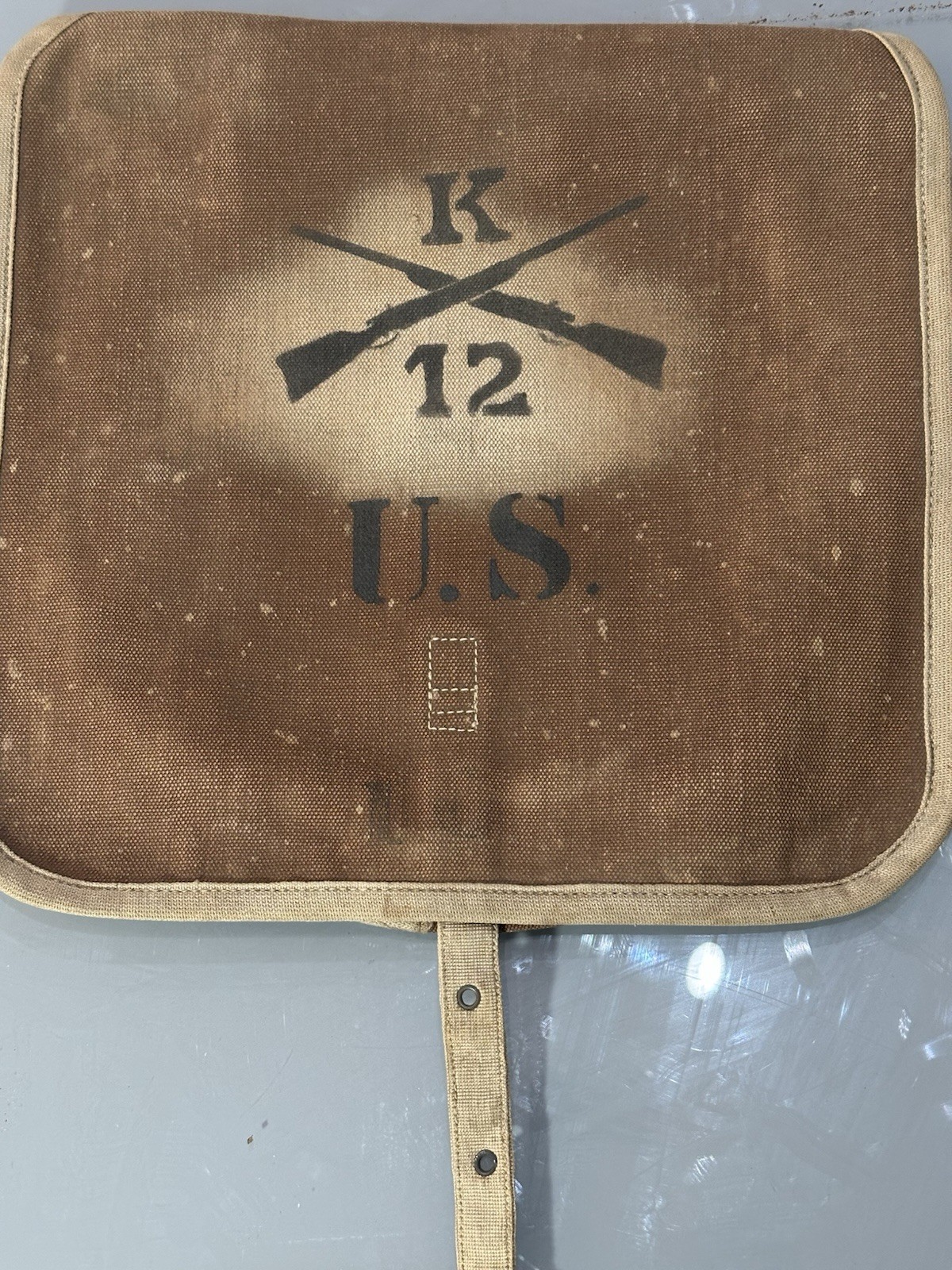 M1874 RARE 12th INFANTRY Early Small   12”INDIAN WARS HAVERSACK, W/H2O Proofing