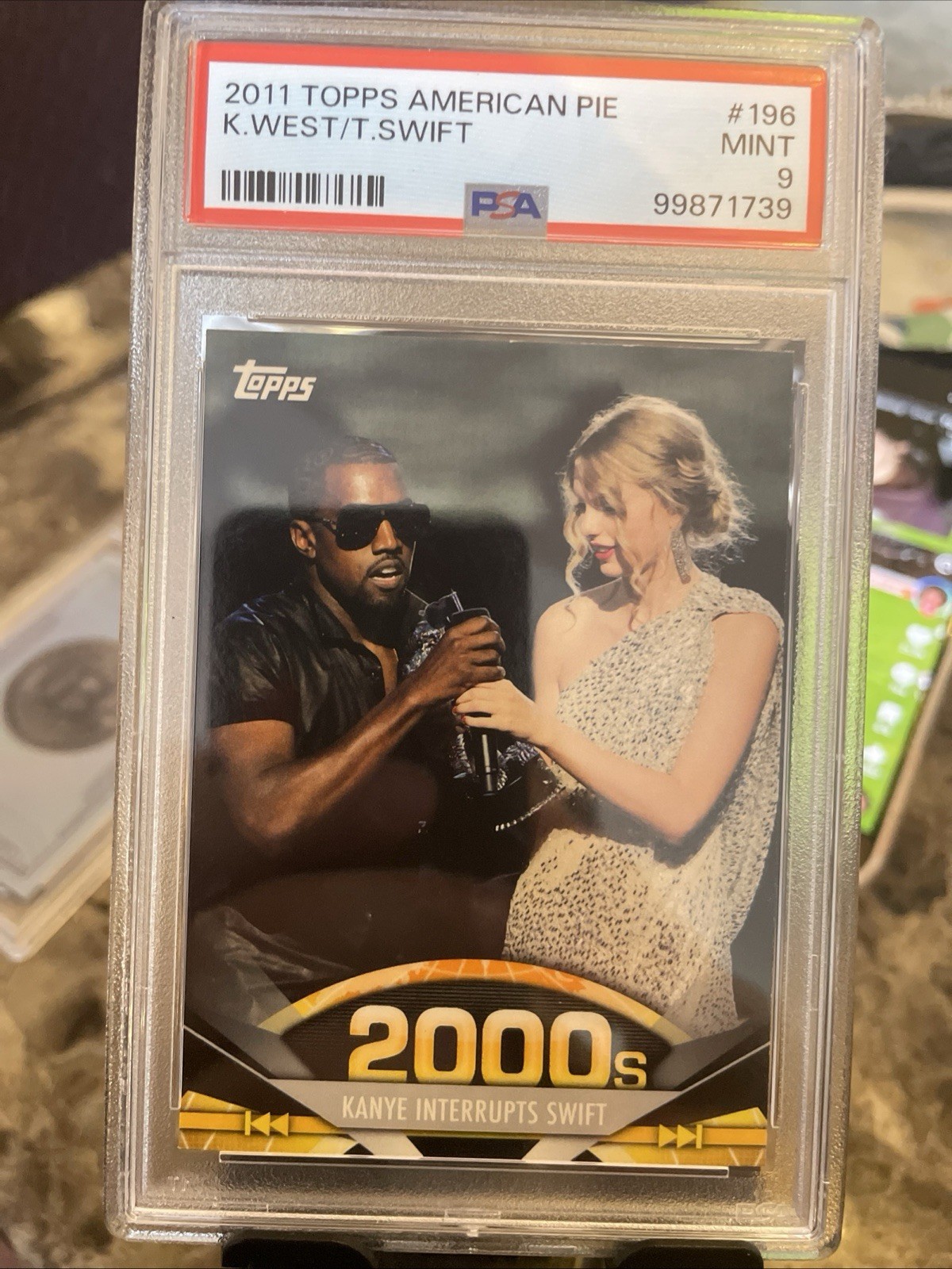 2011 -TAYLOR SWIFT/KANYE WEST- PSA 9 Topps American Pie MTV VMA Music Card