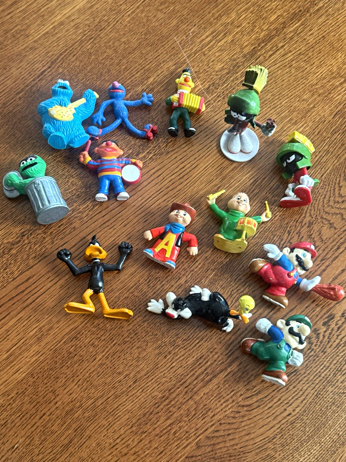 Vintage 1980s 90s PVC Figure Lot of 13 Mario Looney Tunes Sesame Street