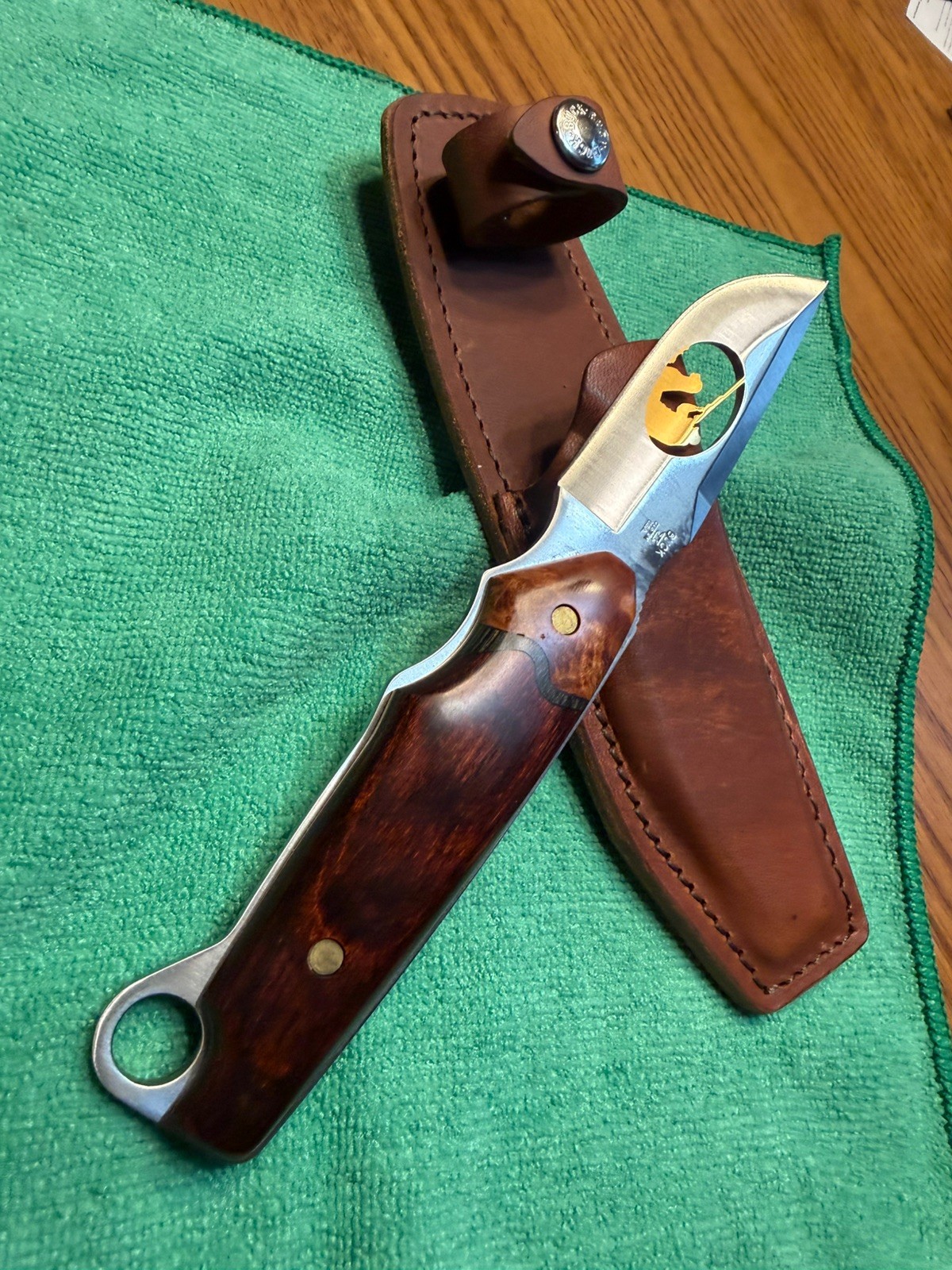 Custom Cutout BUCK Knives 403 Big Sky Fixed Blade Knife Gold Plated Hunter USA