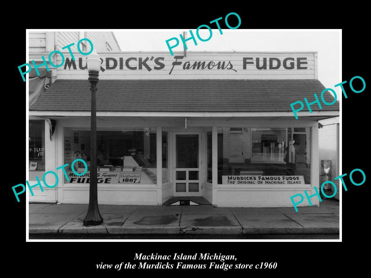 OLD 6 X 4 HISTORIC PHOTO OF MACKINAC ISLAND MICHIGAN MURDICKS FUDGE STORE c1960