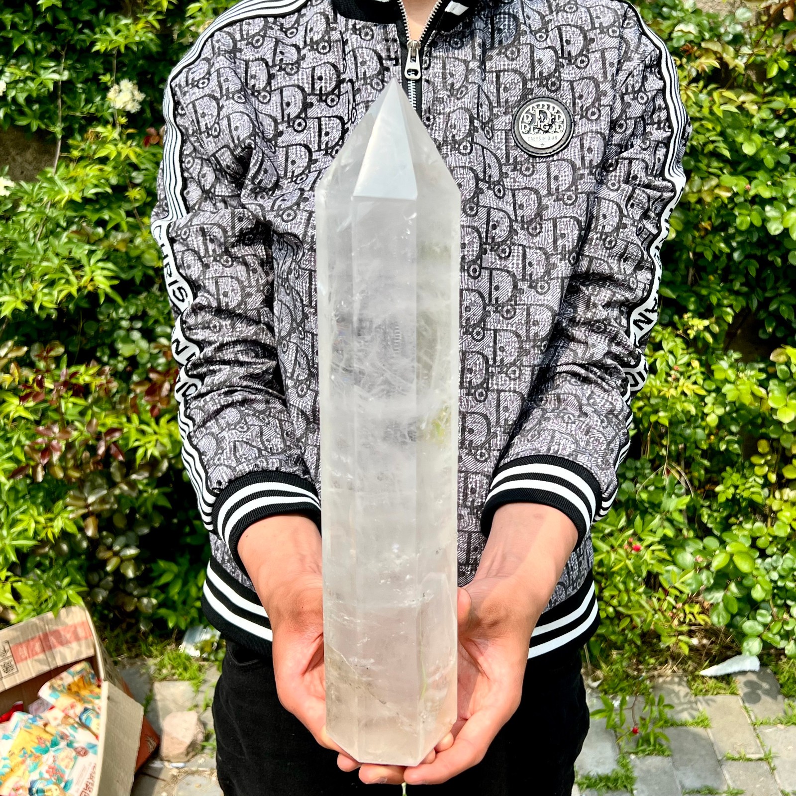 6.3LB Natural Clear Quartz Crystal Column Tower Polished Healing Stone HomeDecor