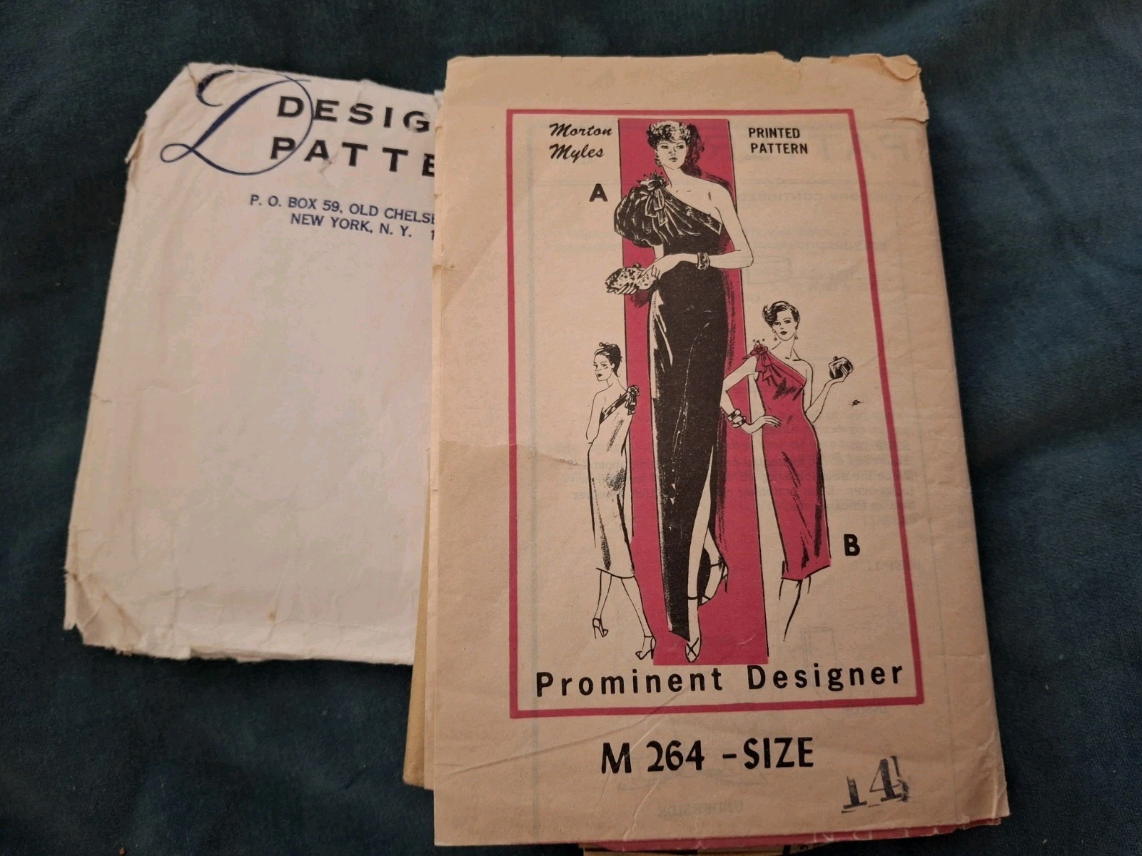 Vintage Prominent Designer Evening Dress Pattern M-264 Morton Myles Bust 36