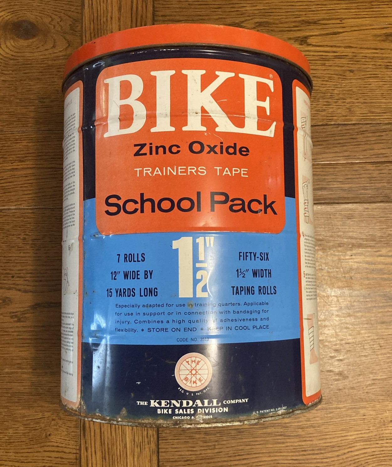 RARE Vintage BIKE Zinc Oxide Trainers Tape KENDALL Bike Division Tin Can