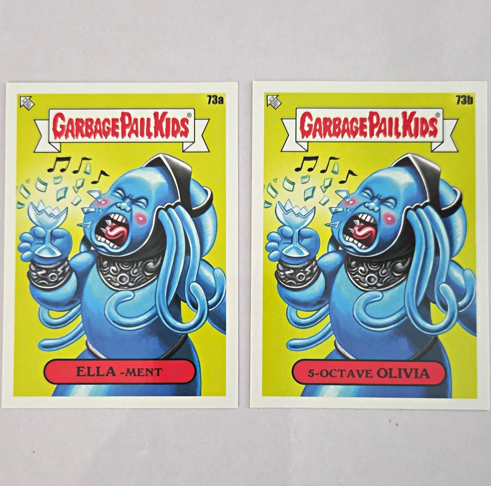 Topps 2023 Garbage Pail Kids Base Set 73a/73b Ella-ment & 5-Octave Olivia