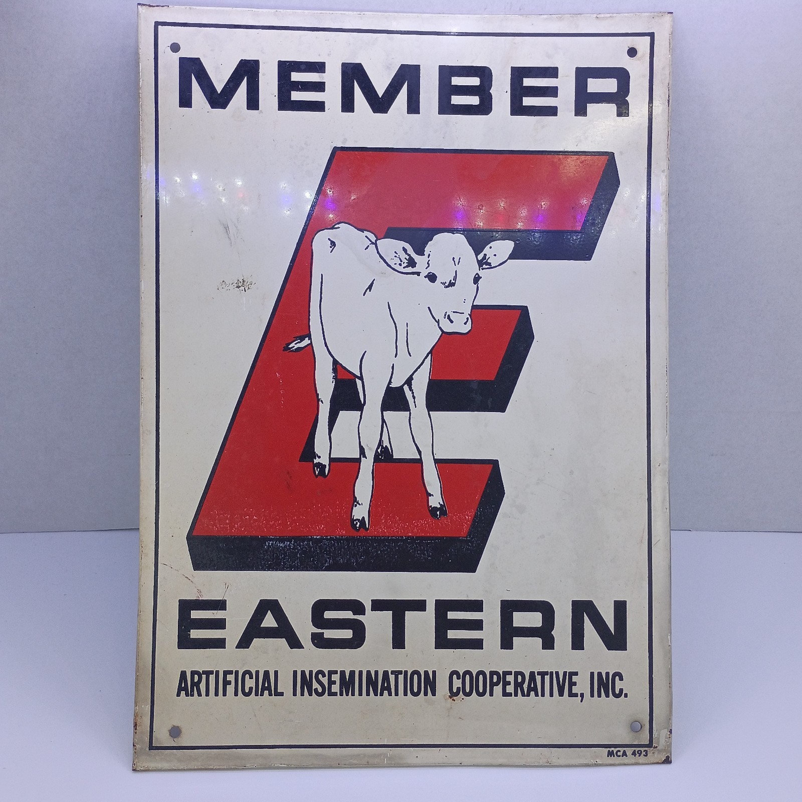 Vintage Eastern Artificial Insemination Cooperative Member Dairy Farm Metal Sign