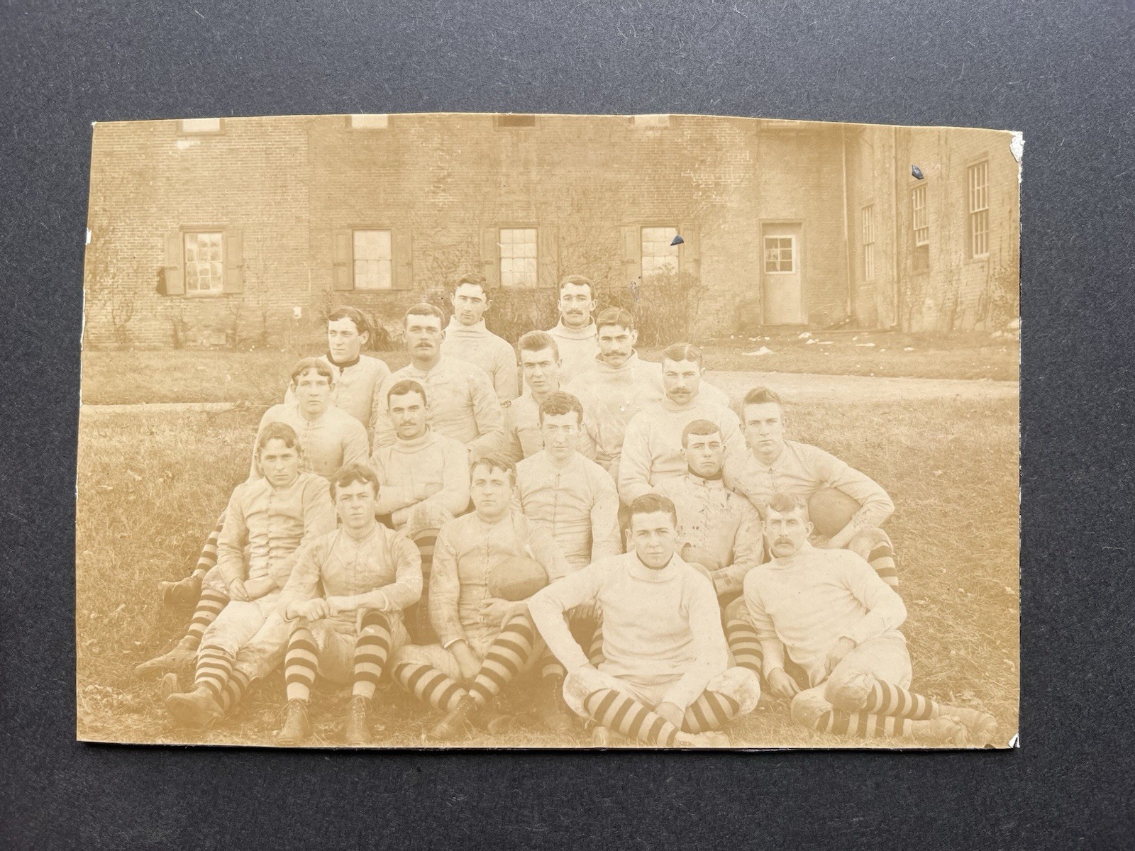 Antique 1870s Delaware College Football Cabinet Photo Early Uniforms 