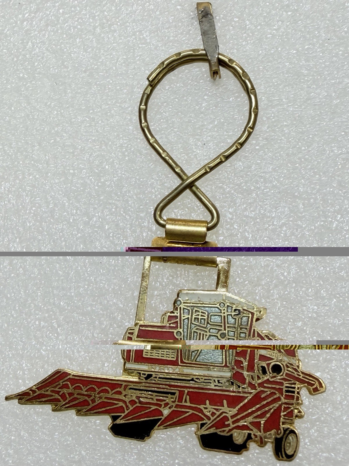 Vintage White Tractors Harvest Boss Harvester Watch Fob Keychain