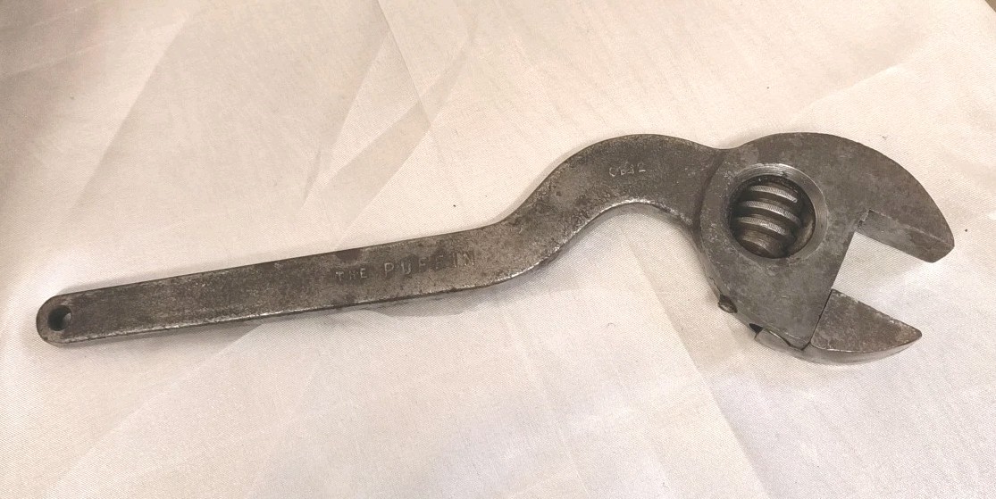 Vtg THE PUFFIN Garrington BC12 Clyburn Pattern Wrench, Adjustable Spanner