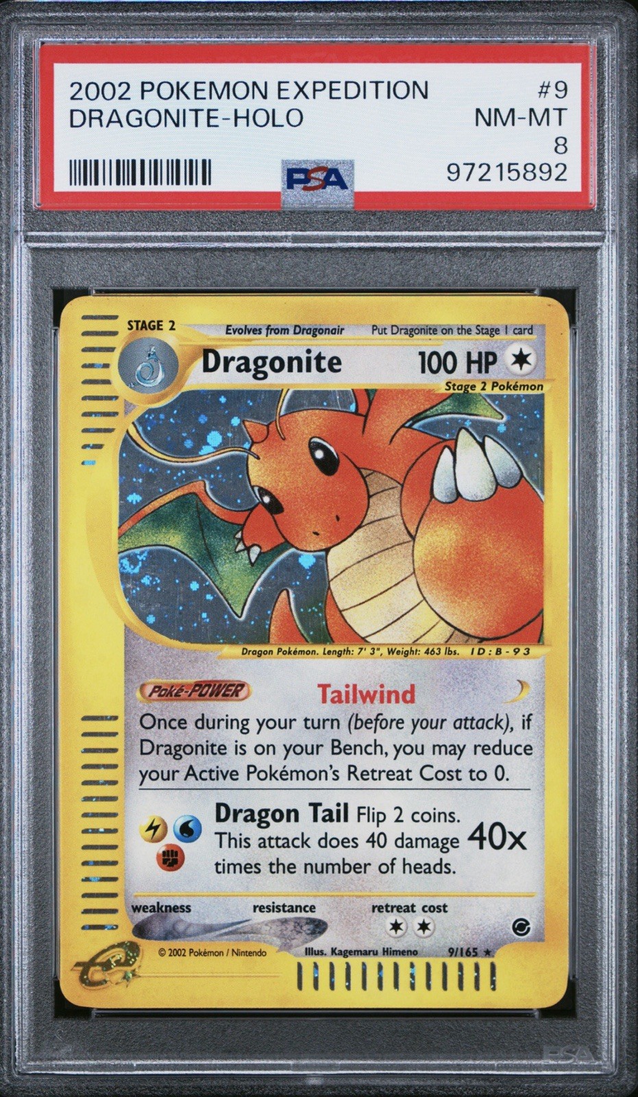 Dragonite Holo PSA 8 Expedition #9
