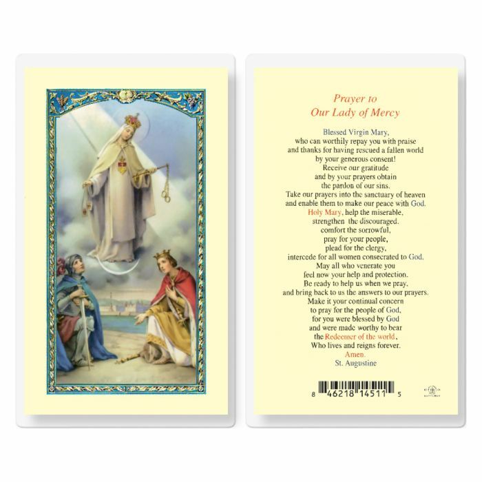 Prayer to Our Lady of Mercy - Laminated Holy Card E24-292