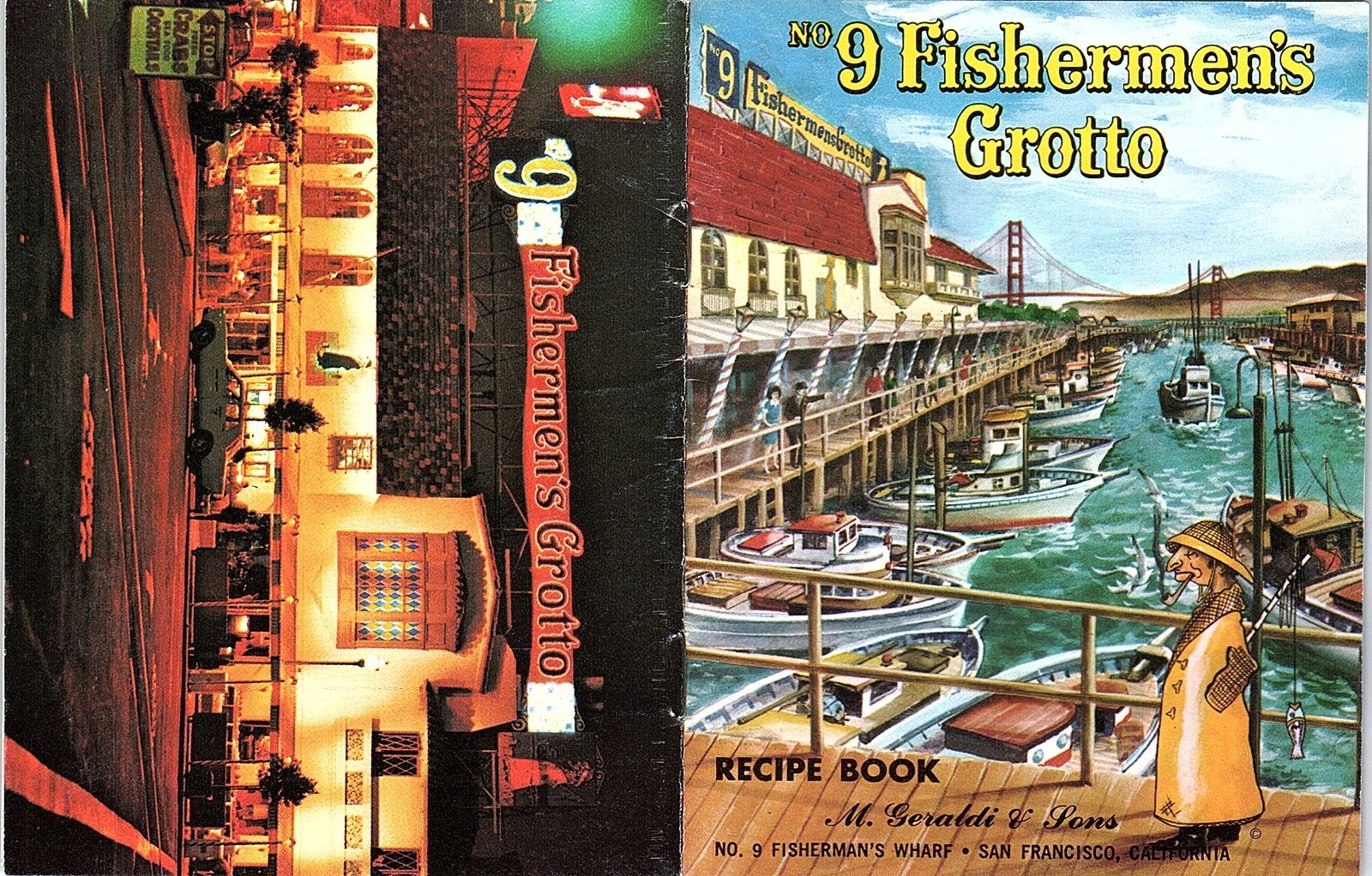No 9 Fishermen's Grotto M Geraldi Sons Meigg's Wharf Vintage Travel Leaflet TB30