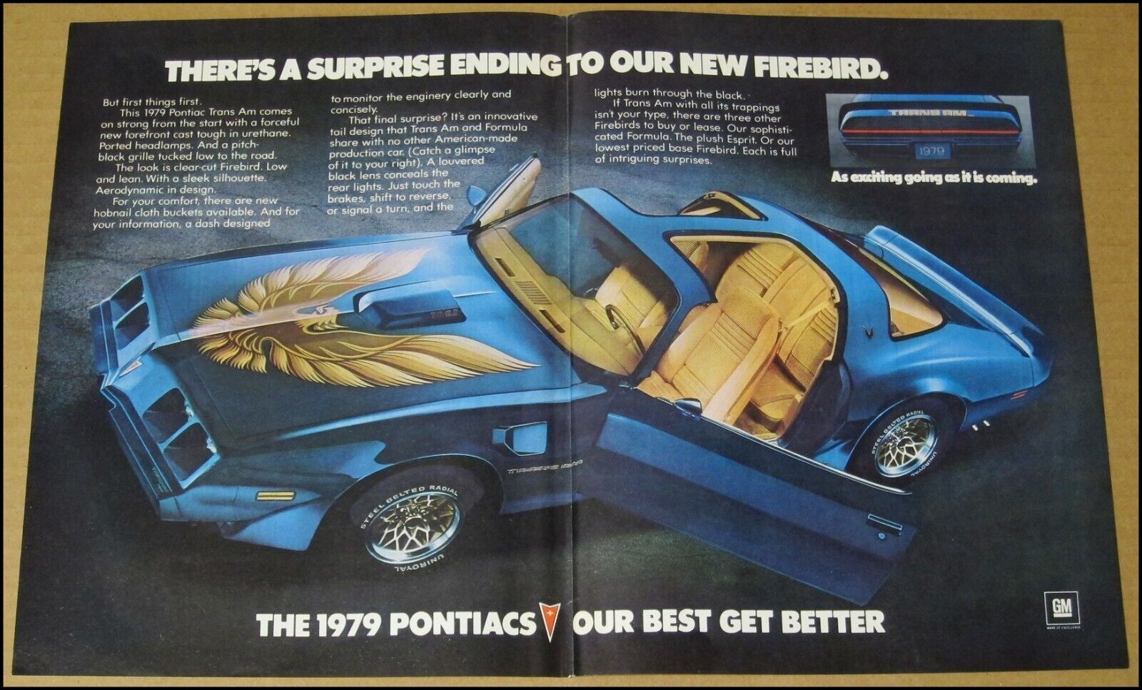 1979 Pontiac Trans Am 2-Page Print Ad 1978 Car Automobile Advertisement Firebird