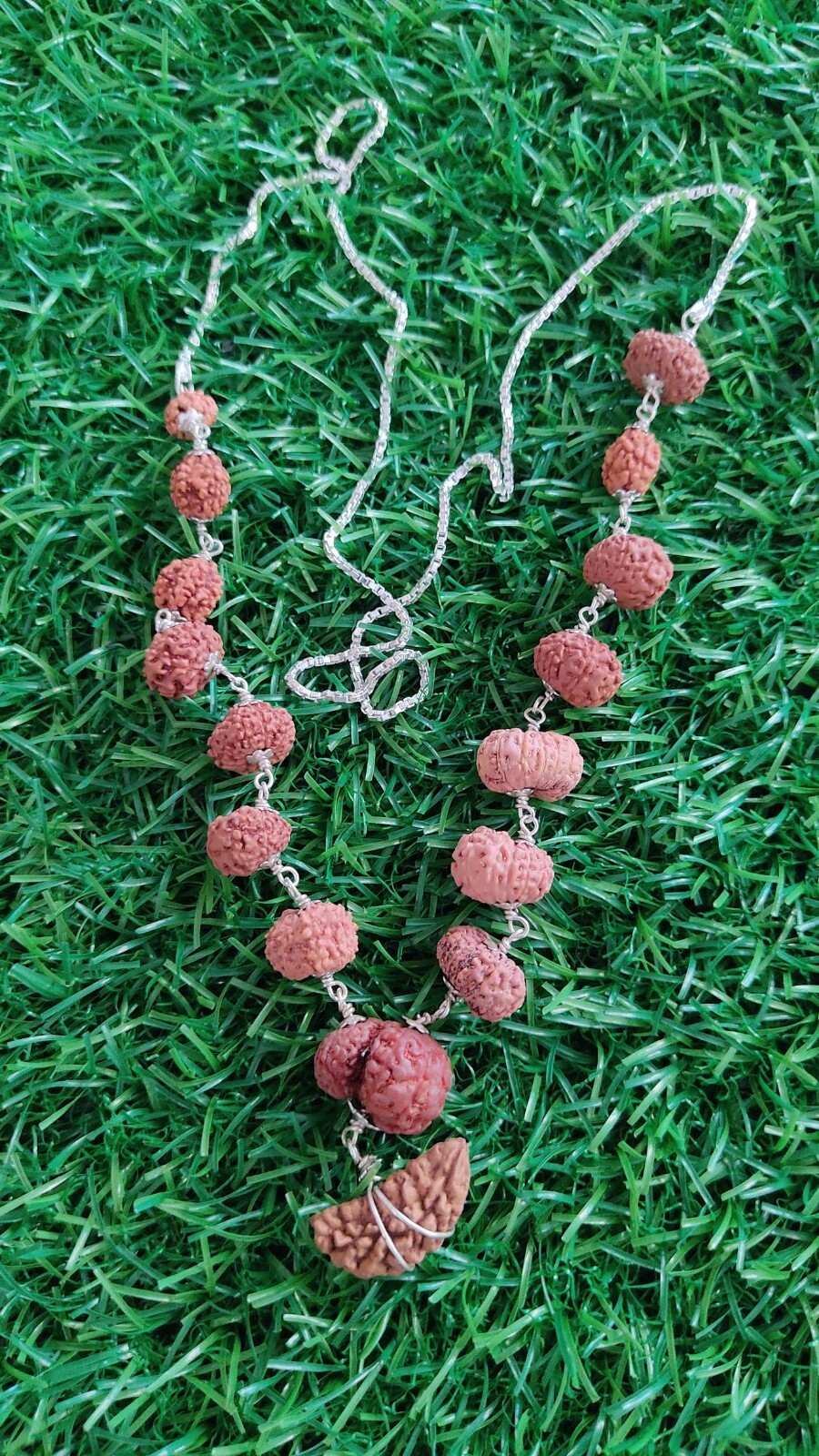 Rudraksha Siddha Mala 1 to 14 Mukhi with GouriShankar silver plated cap chain