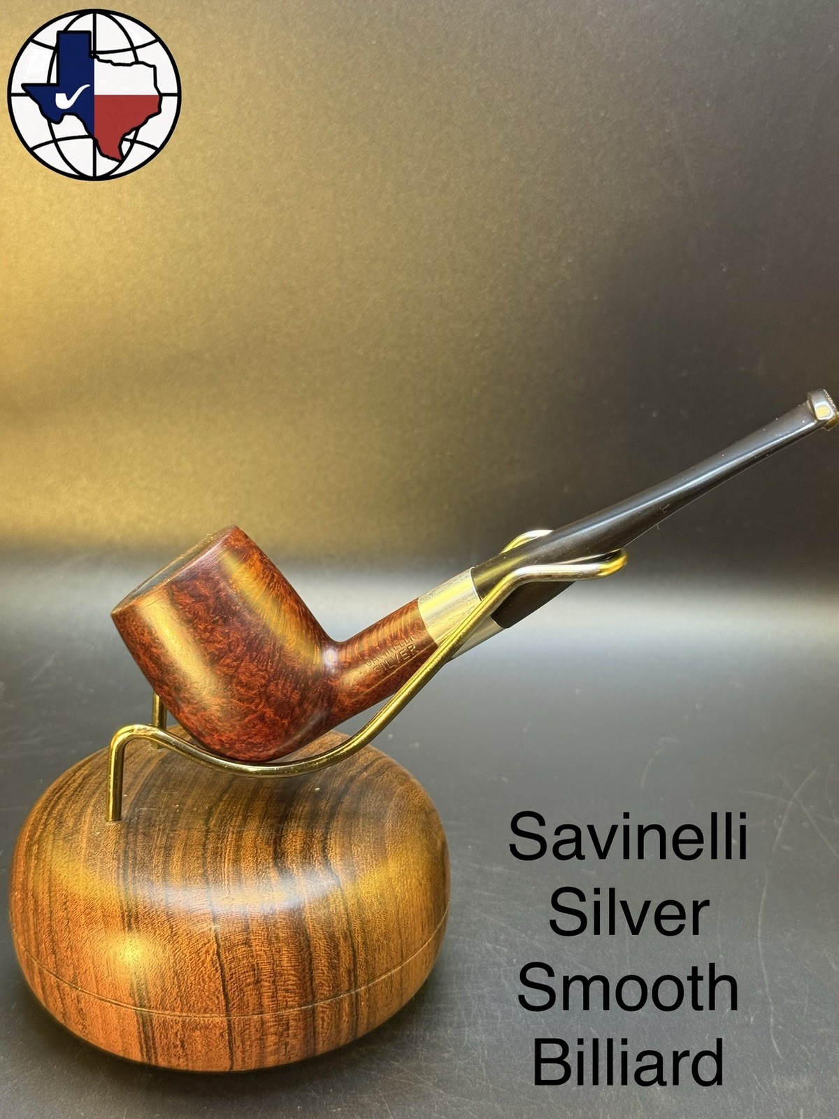 Vintage Savinelli Silver Smooth Billiard Tobacco Pipe