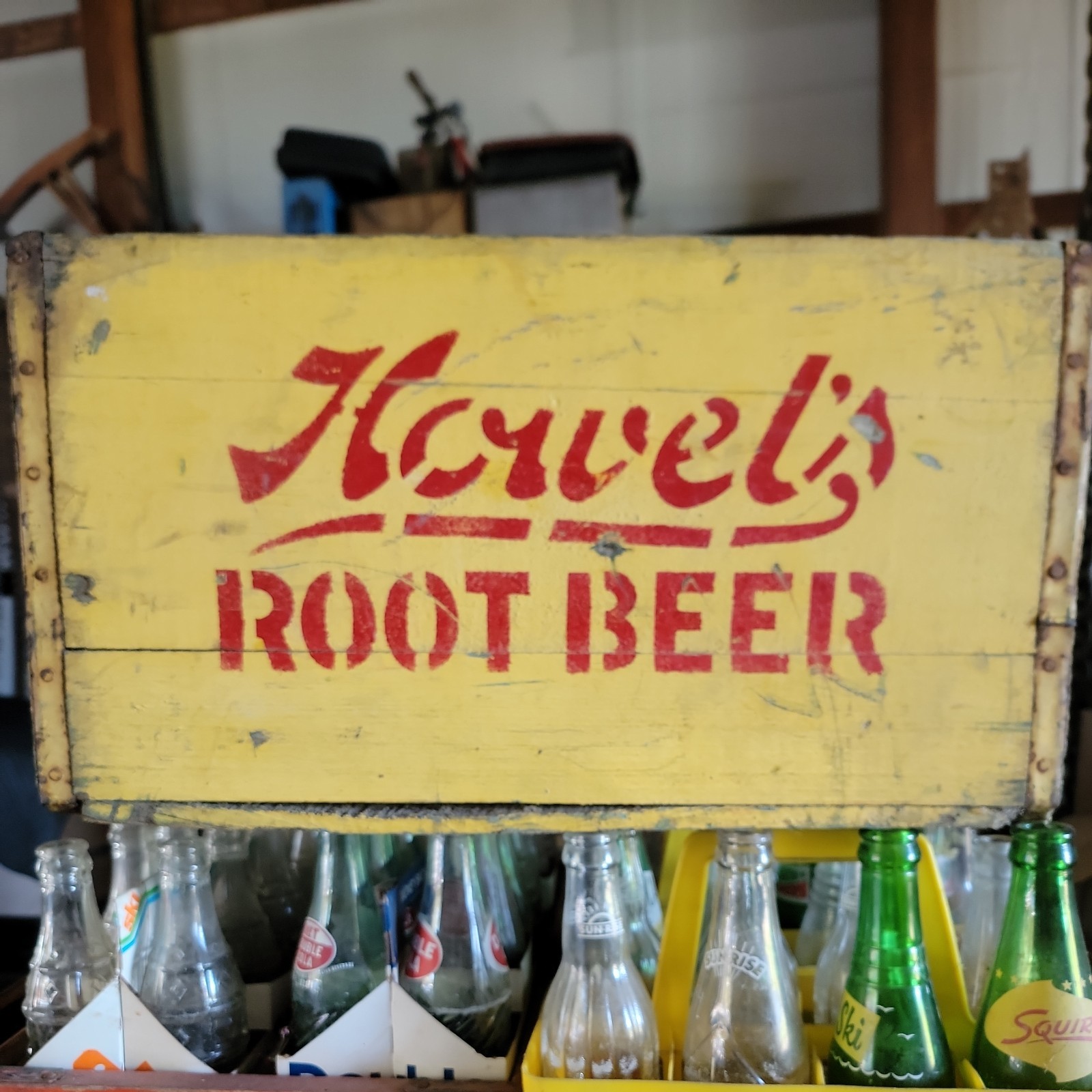 Rare Antique Vintage 1920's-1930's Howels Root Beer Advertising Wood Crate 